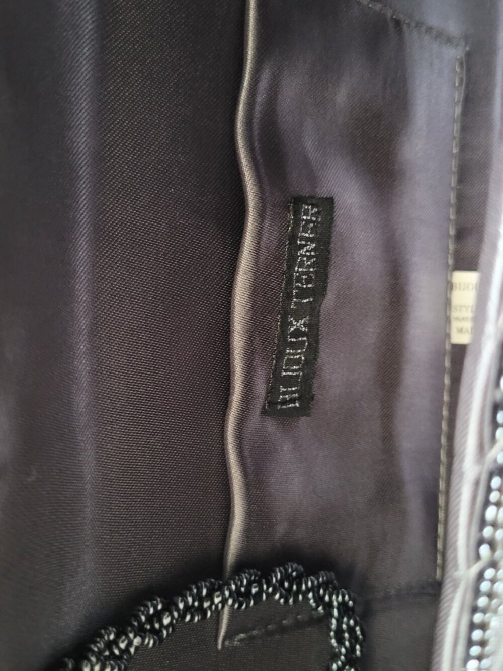 Bijoux Terner Black Silver Beaded Snap Evening Shoulder Bag / Clutch - Picture 5 of 6